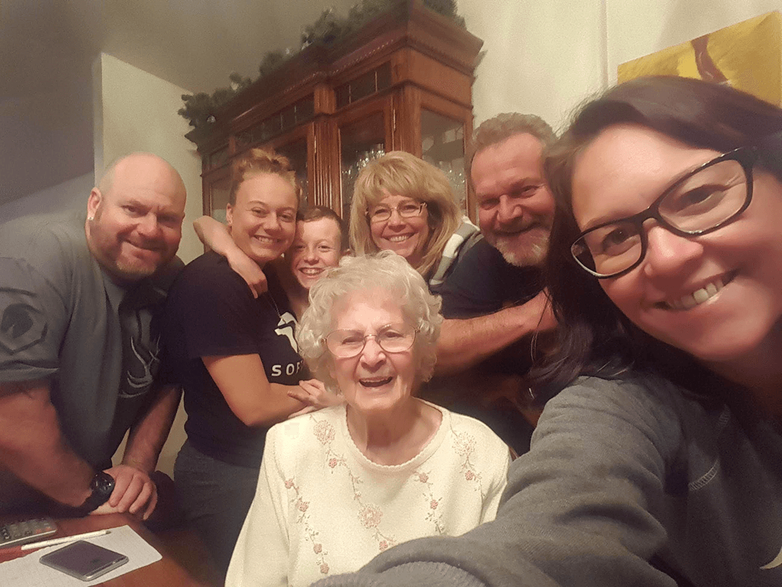 Extended family photo - selfie image. 