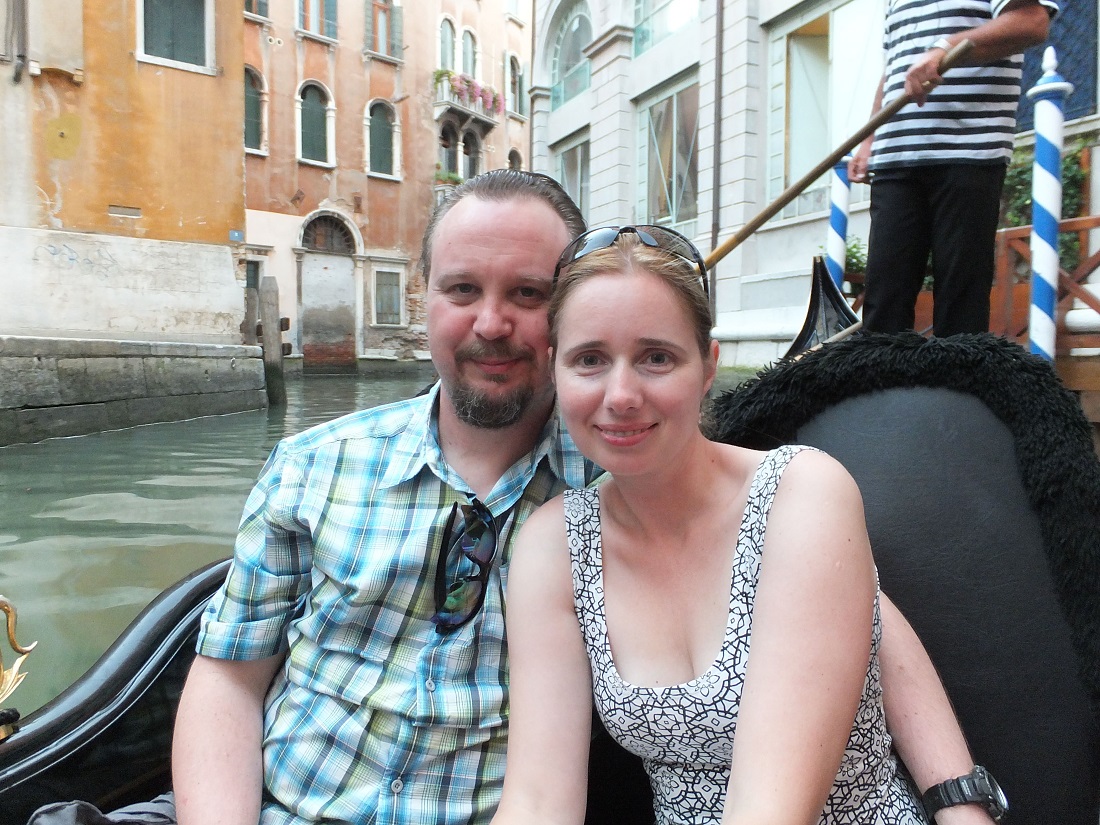 Elena and husband in gondola 